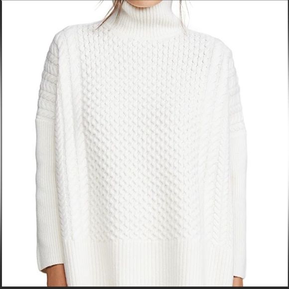 Ayr 100% merino wool “le Square” cable turtleneck sweater - Picture 7 of 7